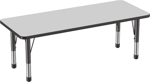 Vista 78 de FDP - Mesa rectangular para actividades escolares y aulas (24 x 36 pulgadas), patas gruesas para niños pequeños, altura ajustable de 15 a 24