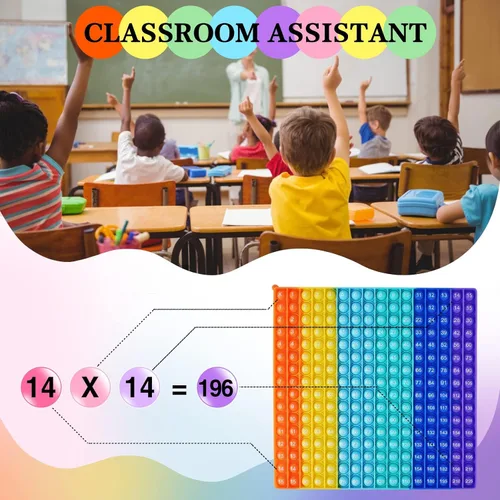 Vista 4 de Hoja de juego de multiplicación DK-SIMINA Pop Juguete matemático Fidget 15x15 P0PP Juguete de burbujas para aliviar la presión Juego de matemáticas