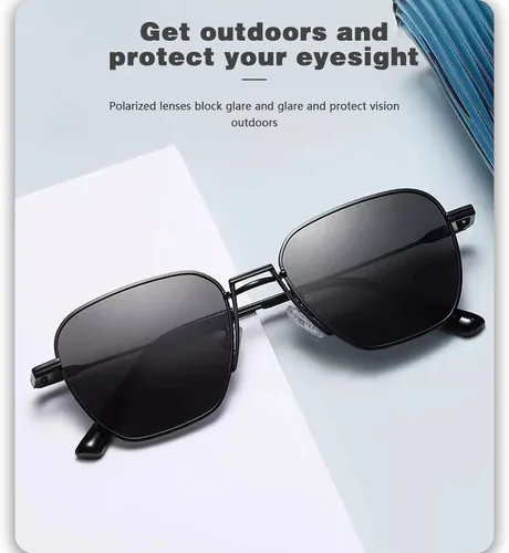 Vista 4 de WUHUAISH Lentes de sol polarizados para hombres y mujeres, lentes de sol ligeros táctiles para hombre, a la moda, gafas de sol clásicas