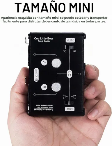 Vista 4 de Douk Audio Conmutador de audio estéreo equilibrado XLR de 2 vías Pasivo A/B Mini mezclador de caja de interruptor Divisor de sonido