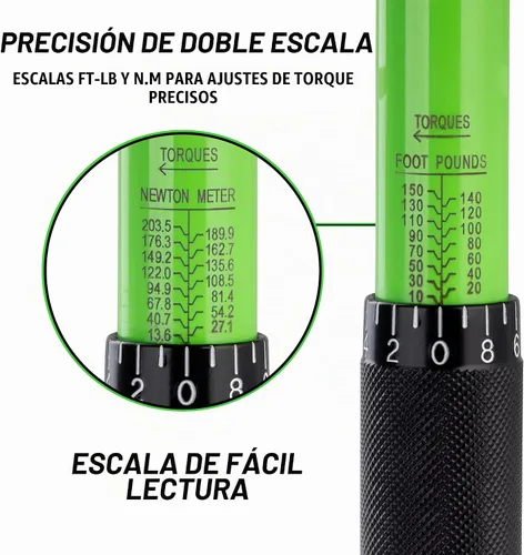 Vista 4 de OEMTOOLS 25689 Llave dinamométrica estilo clic de 1/2 pulgada, 10-150 pies/libra., hace clic en el par deseado, llave dinamométrica de 1/2 unidad