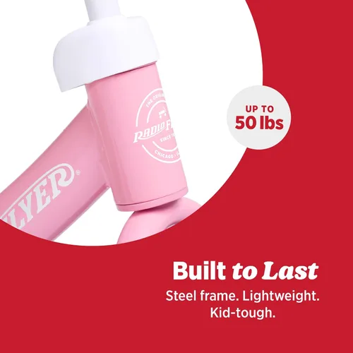 Vista 6 de Radio Flyer Air Ride Balance Bike, for Kids Ages 1.5-5 Rosa - Nuevo