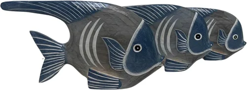 Vista 4 de WorldBazzar Hermoso conjunto único de 3 peces de madera tallada a mano estatua escultura arte ángel