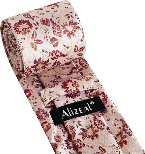 Vista 195 de Alizeal Mens 3.15inches Leaf Flower Pattern Tie with Floral Pocket Square Set