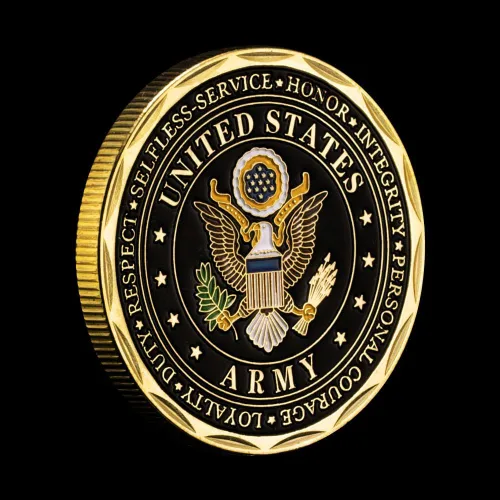 Vista 4 de Moneda de desafío de premio al soldado del ejército de los Estados Unidos, regalo graduado, medalla coleccionable, moneda conmemorativa chapada