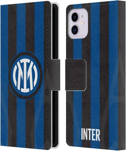 Vista 68 de Head Case Designs Officially Licensed Inter Milan Away 2025/26 Crest Kit Leather Wallet Case Compatible with Apple iPhone 11