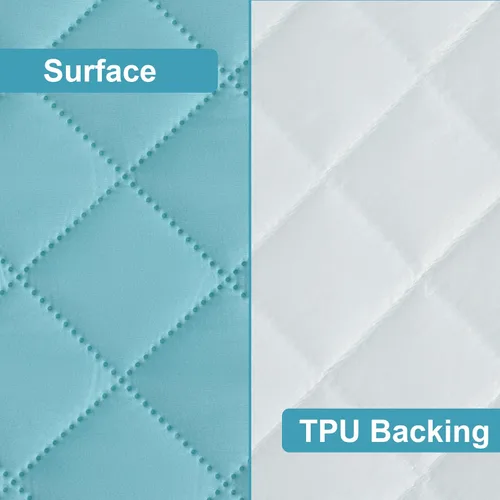 Vista 3 de NTBAY 2 Pack Protector de colchón de cuna impermeable, sábana ajustable acolchada de 28"x52" para bebé - Lavable a máquina - Suave y transpirable