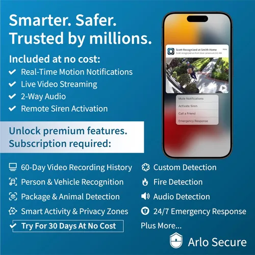 Vista 5 de Cámara de seguridad Arlo Essential XL 2K Interior - Exterior 2ª generación Batería 4 veces más duradera Sin cables con foco, audio de 2