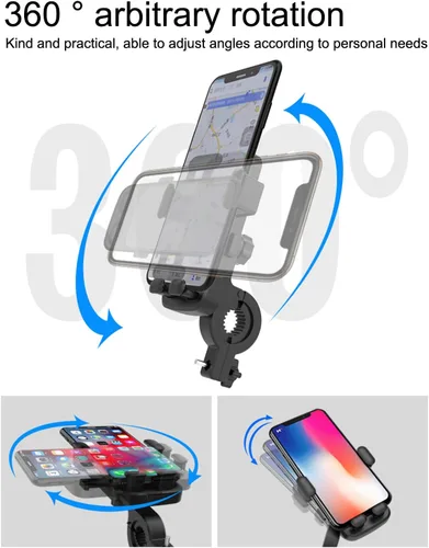 Vista 11 de Soporte de teléfono para manillar de bicicleta, soporte de teléfono de motocicleta, abrazadera de teléfono para manillar de motocicleta, clip