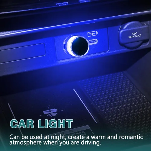 Vista 2 de Lámpara LED USB para interior de coche, luces LED mini USB universales para decoración de coche, luz nocturna LED mini USB enchufable para coches