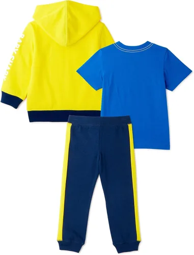 Vista 2 de Pinkfong - Sudadera con capucha para bebé, diseño de tiburón, camiseta y pantalón deportivo de 3 piezas, juego de traje de atletismo para niños