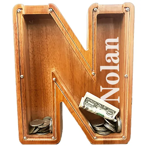 Vista 37 de Alcancía personalizada grande de madera con letras, alcancía de monedas, alcancía personalizada con nombre, puede usarse como regalo de Navidad