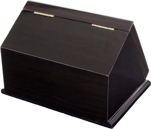 Vista 7 de Vitrina de anillo de campeonato, caja de madera para anillos deportivos (16 ranuras, inclinada, negro)