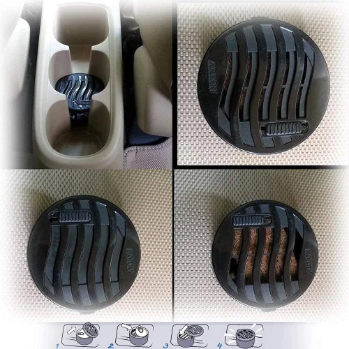 Vista 2 de AREON Ken Ambientador para automóvil, aroma a manzana y cinnamon, fragancia de larga duración, desodorante fragante portátil con salida de olor