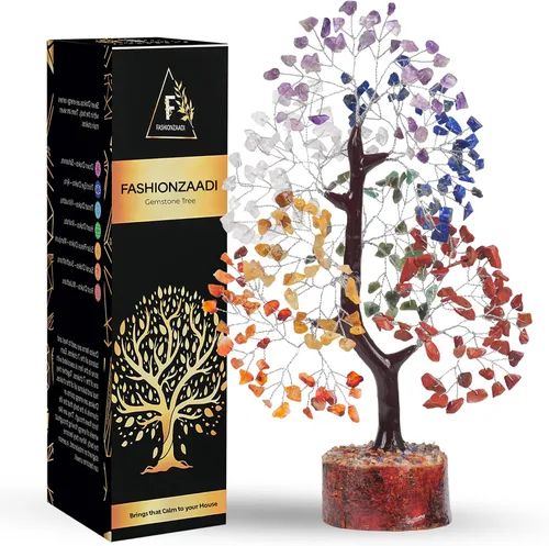 Vista 11 de FASHIONZAADI Árbol de cristal curativo de 7 chakras, árbol de la vida de cristal para decoración del hogar, decoración de escritorio de oficina
