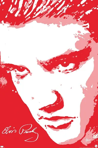 Vista 9 de Trends International Elvis Presley - Póster de pared rojo, 14.72 x 22.37 pulgadas, versión enmarcada de madera de granero Versión enmarcada Barnwood