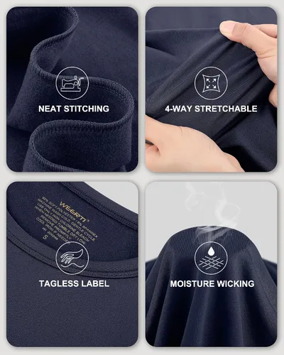 Vista 4 de WEERTI Ropa interior térmica para hombre, capa base de tela polar con forro polar