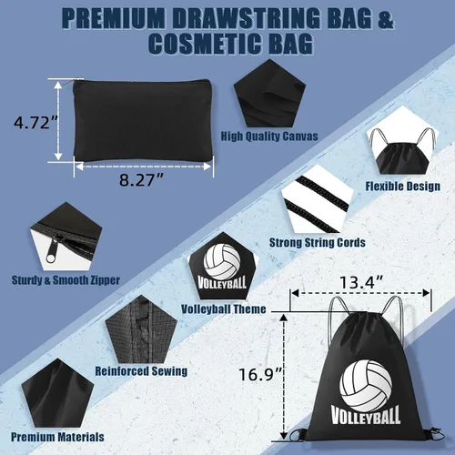 Vista 6 de Rodilleras de voleibol, mangas para brazos de voleibol, juego de accesorios de voleibol UMACWIN con rodilleras, almohadillas para brazos, banda