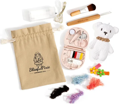 Vista 2 de BlissfulPixie Muñeca Waldorf hecha a mano, conejito de 12 pulgadas, muñeca de trapo suave con bonito peluche, ideal para bebés y niños pequeños
