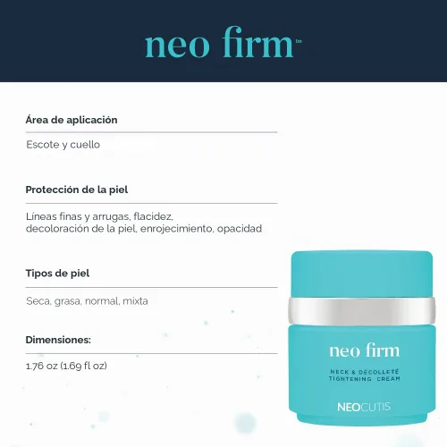 Vista 4 de Neocutis Neo Firm - Crema Reafirmante para Cuello y Escote - Tensado de la Piel y Antienvejecimiento - 1.7 fl oz