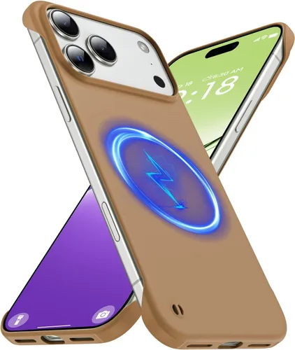 Vista 42 de GRECAZO - Funda magnética delgada sin marco para iPhone 17 Pro Max, color azul