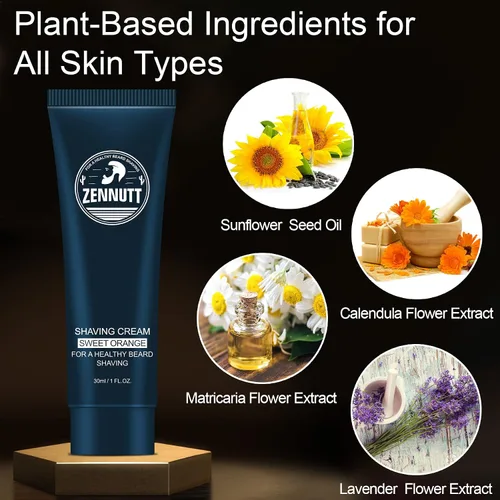 Vista 4 de Crema de afeitar para hombre, 8 piezas, juego de regalo de crema de afeitado de viaje, kit de crema de afeitar de lujo para hombre, regalo único