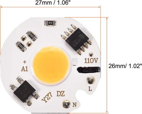 Vista 2 de MECCANIXITY Bombilla LED de chip 110 V 12 W blanco cálido 3000-3200 K sin conductor de alta potencia Floodlight Módulo de lámpara de aluminio Junta