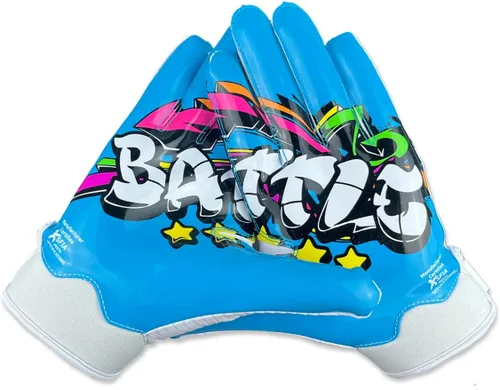 Vista 31 de Battle Sports - Guantes de fútbol americano para receptor abierto con dorso de mano, ultraadherentes y con agarre, antideslizantes, para adultos