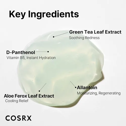 Vista 4 de COSRX Hydrium Green Tea Aqua - Crema de gel calmante de té verde, 1.69 onzas líquidas, crema diaria ligera, camelia, gel de aloe, cuidado de la piel