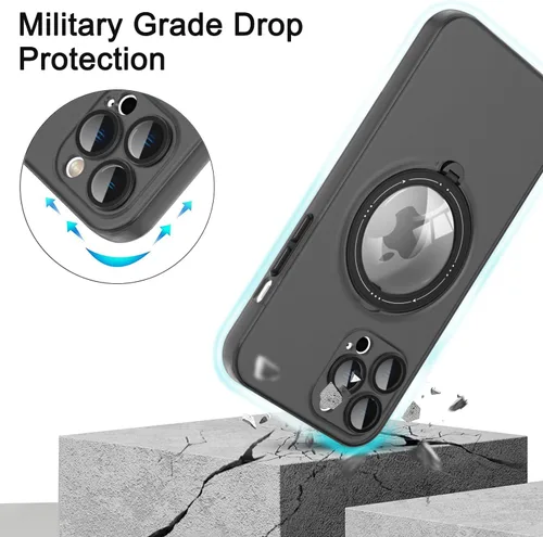 Vista 2 de Funda magnética para iPhone 14 Pro, con anillo de soporte, [compatible con Magsafe] [protección de cámara] grado militar a prueba de golpes