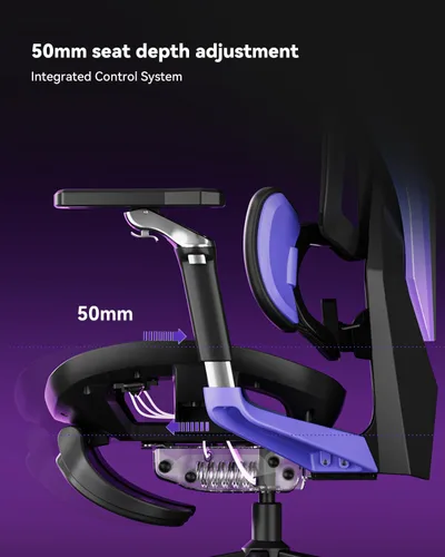 Vista 13 de AutoFull G7 Silla ergonómica RGB para juegos, silla de malla certificada IGR con soporte lumbar de 3 zonas, ajuste de 22 puntos, reposabrazos