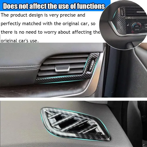 Vista 7 de Accesorios interiores personalizados para Nissan Rogue 2021 2022 2023, cubierta de salida de aire acondicionado ABS, cubierta de marco, cubierta