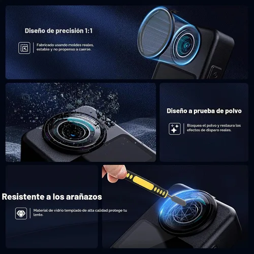 Vista 4 de STARTRC PHOTO Protectores de lente y protector de pantalla para accesorios DJI Osmo 360, protector de lente de PC + película de vidrio templado HD