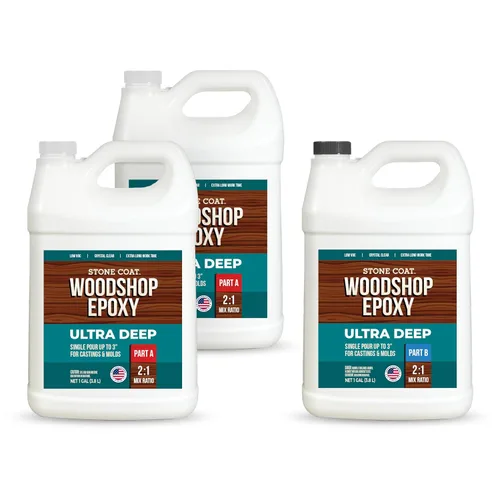 Vista 2 de Stone Coat Woodshop Epoxy Ultra Deep, kit de 1.5 galones, vertidos de hasta