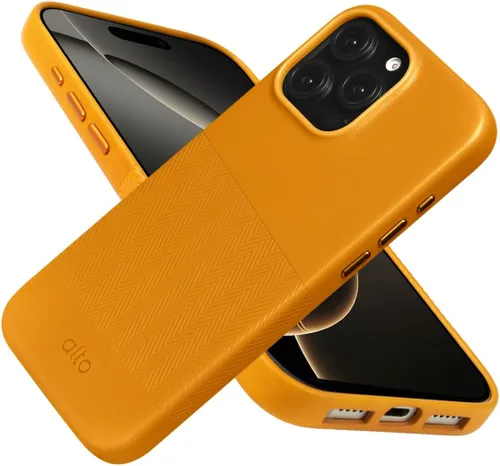 Vista 18 de alto Funda para teléfono compatible con iPhone 15 2023 y MagSafe, funda magnética de cuero italiano, funda protectora contra caídas de la serie Clop