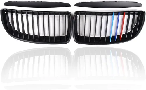 Vista 9 de Rejilla de Riñón Cromada con Malla Brillante en Negro Compatible con BMW 323i 325xi 330i 328i 328xi 335i 335xi E90 E91 Pre-LCI de 2005-2008