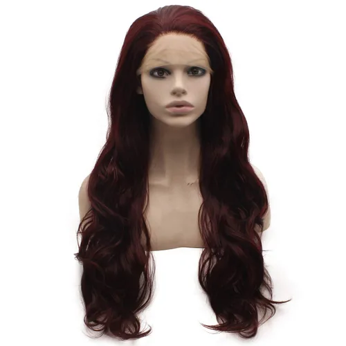 Vista 7 de Mxangel Peluca larga ondulada con encaje frontal sintético negro verde degradado para fiesta de cosplay