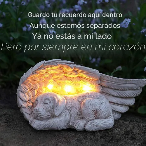 Vista 5 de iHeartDogs Regalos conmemorativos para perros, luz solar para jardín Forever My Guardian Angel - Piedra conmemorativa para mascotas