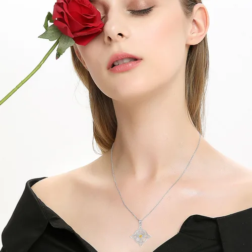 Vista 48 de YAFEINI Collar con dije de nudo de bruja de plata de ley, amuleto de bruja de cruz celta, regalo para mujer
