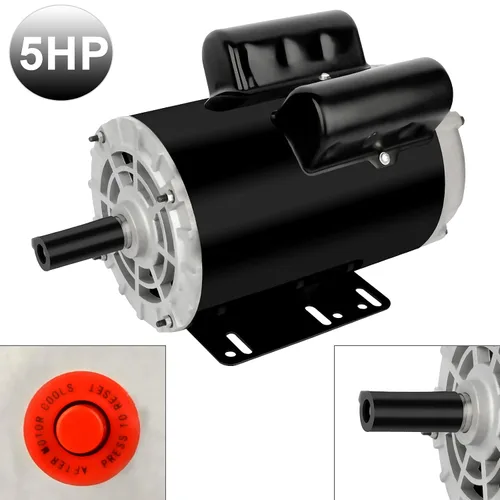 Vista 2 de Motor eléctrico monofásico del compresor de aire 5HP 3450RPM 208V-230V 7/8 "diámetro del eje, marco CCW 56HZ, 2 polos