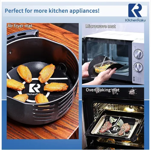 Vista 5 de KitchenRaku Tapete para placa de inducción, cubierta superior redonda para estufa, utilizable como tapete para microondas