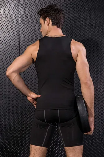 Vista 9 de Paquete de 13 camisetas de compresión atléticas para hombre, camiseta sin mangas de ajuste seco, camiseta deportiva para correr, gimnasio, camisetas