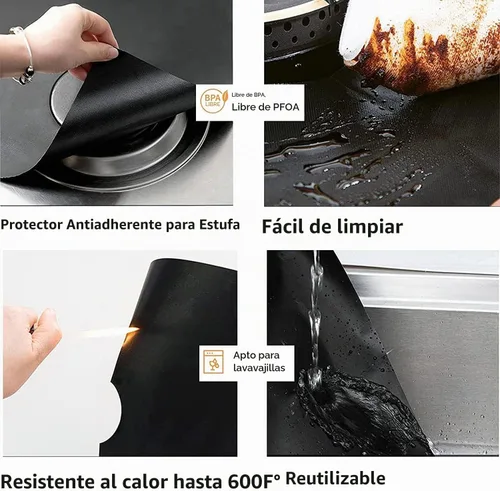 Vista 3 de Funda para estufa, fundas de estufa, protectores reutilizables de gas para estufa de gas Samsung, cubiertas reutilizables para quemadores de estufa