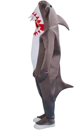 Vista 3 de EraSpooky Disfraz con capucha de tiburón para niños, disfraz de animales lindos para Halloween