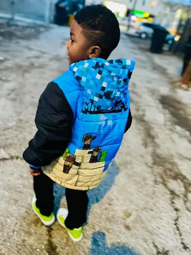 Vista 6 de Minecraft Abrigo de invierno con cremallera para niño pequeño a niño grande