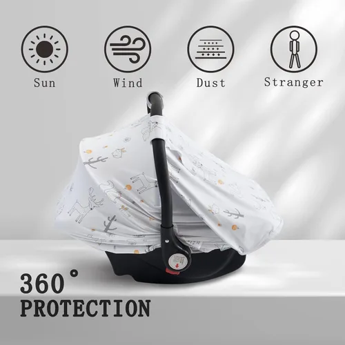 Vista 2 de Funda de asiento de automóvil para bebé, cubierta suave para protección solar, transpirable, cómoda, protección para asiento de automóvil