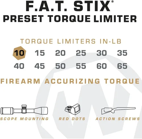 Vista 3 de Fat Stix Individual Limiter 10-65 Inch-Pounds with Preset Torque, Accurately Tightens, Reversible, Compatible with Wheeler Fat Stix T-Handle Driver
