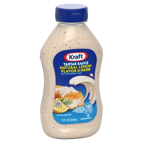Vista 5 de Kraft Salsa tártara, 12 unidades, con limón natural y hierbas, 12 fl oz