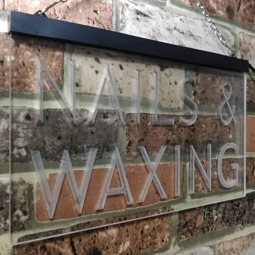 Vista 4 de ADVPRO Nails Waxing Beauty Salon Display Dual Color LED Neon Sign Blue & Red 12" x 8.5" st6s32-i0358-br