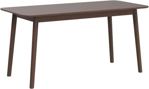 Vista 4 de Livinia Aslan Mesa de comedor rectangular de madera de roble malayo de 59 pulgadas, escritorio grande de cocina de madera maciza (nogal)
